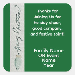 Pegatina Cuadrada Favor del partido navidad