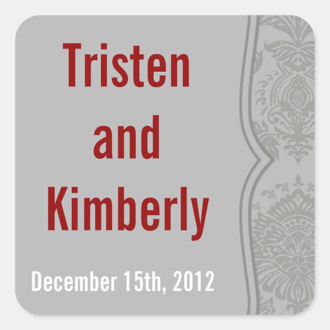 Pegatina Cuadrada Favor Pegatinas Moderno de la impresión de encaje  (Anverso)