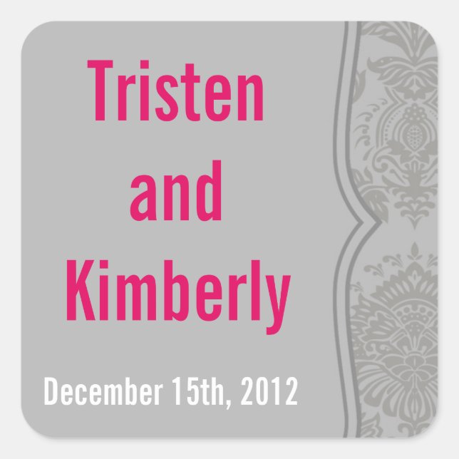 Pegatina Cuadrada Favor Pegatinas Moderno de la impresión de encaje  (Anverso)