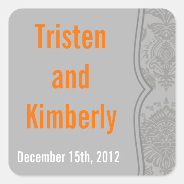 Pegatina Cuadrada Favor Pegatinas Moderno de la impresión de encaje  (Anverso)