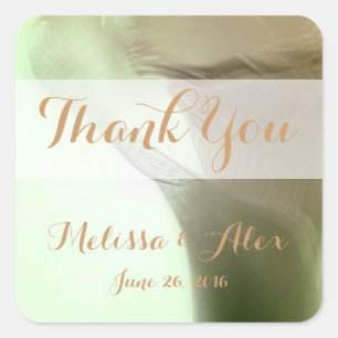 Pegatina Cuadrada Favor Romántico De Detalle De Flores