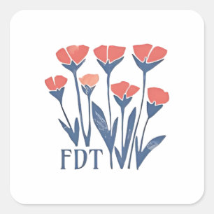 Pegatina Cuadrada FDT Floral floral flor sutilmente femenina Boho an