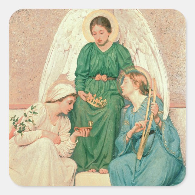 Pegatina Cuadrada Fe, esperanza y amor (Anverso)