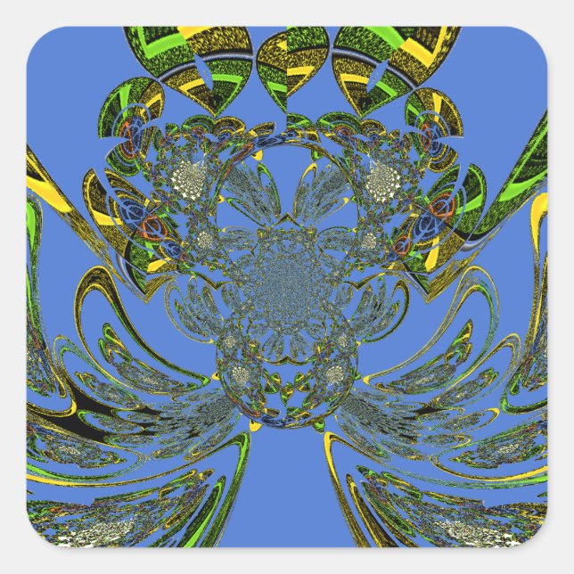 Pegatina Cuadrada Feather Fish (Anverso)