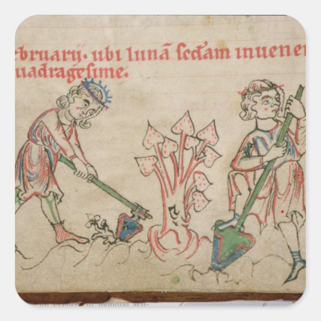 Pegatina Cuadrada Febrero: hospedaje (Anverso)