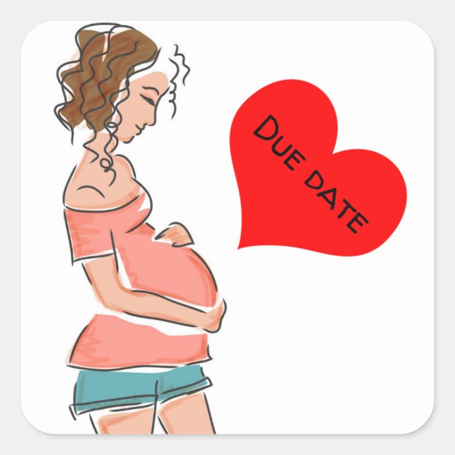 Pegatina Cuadrada Fecha de vencimiento esperada (Anverso)