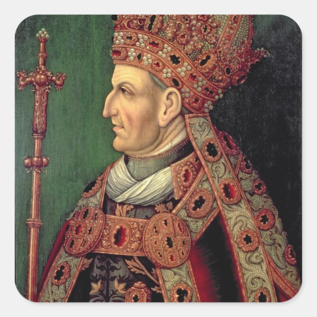 Pegatina Cuadrada Federico III de Alemania Sacro Emperador Romano (Anverso)