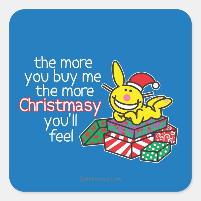 Pegatina Cuadrada Feel Christmasy (Anverso)