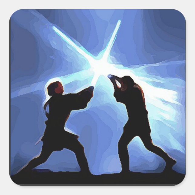 Pegatina Cuadrada Feel the Force (Anverso)