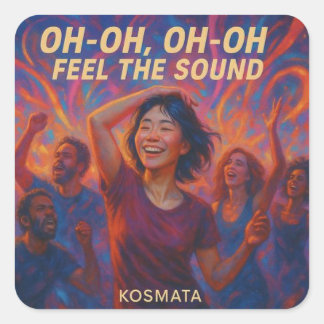 Pegatina Cuadrada Feel the Sound - Aufkleber