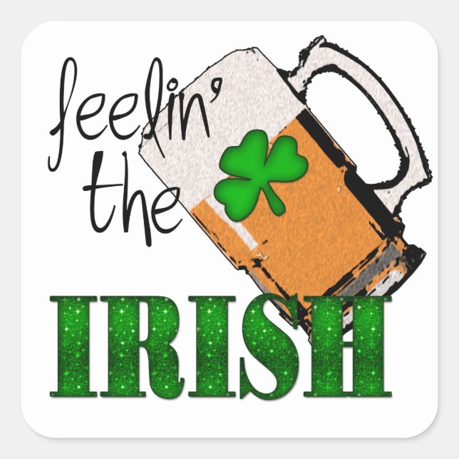 Pegatina Cuadrada Feelin' The Irish FTIX (Anverso)