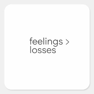 Pegatina Cuadrada Feelings to Losses Minimalist Crypto Meme Sticker