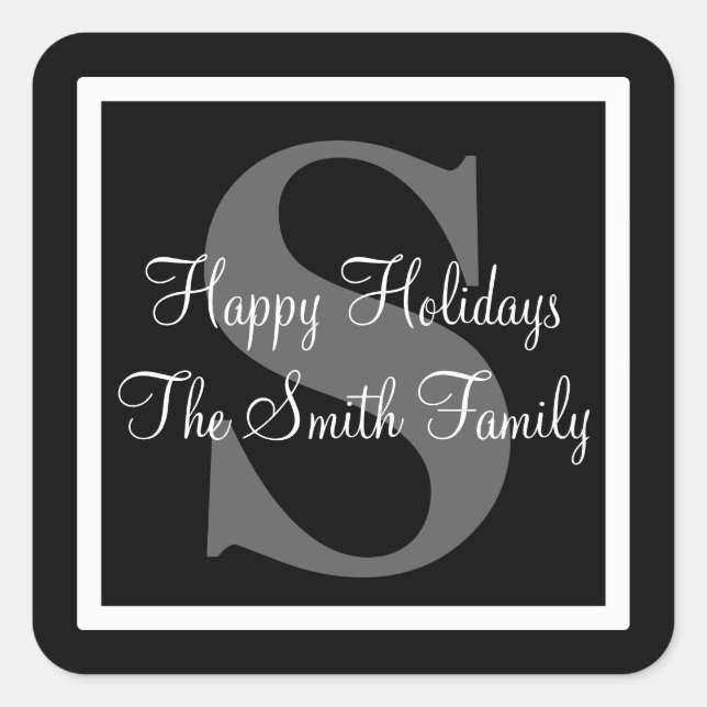 Pegatina Cuadrada Felices Fiestas (Anverso)