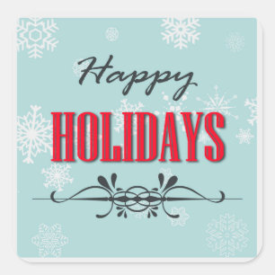 Pegatina Cuadrada Felices Fiestas