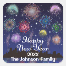 Felices fuegos artificiales de Año Nuevo