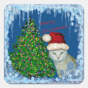 Pegatina Cuadrada ¡Felices Navidad de Stinky!