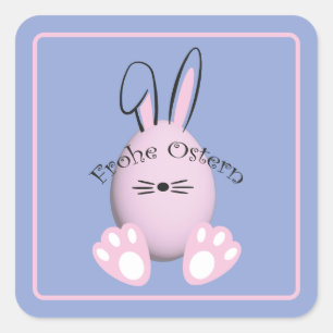 Pegatina Cuadrada Felices Pascuas Frohe Ostern 