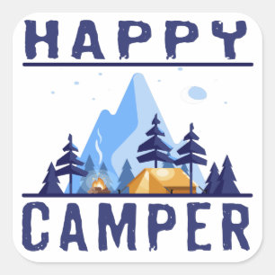 Pegatina Cuadrada Felices Pegatinas Camper