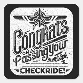Pegatina Cuadrada ¡Felicidades por pasar tu chequera!