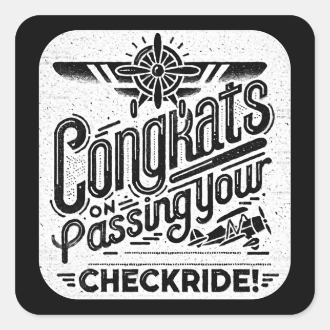 Pegatina Cuadrada ¡Felicidades por pasar tu chequera! (Anverso)