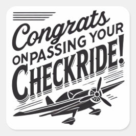 Pegatina Cuadrada ¡Felicidades por pasar tu chequera!