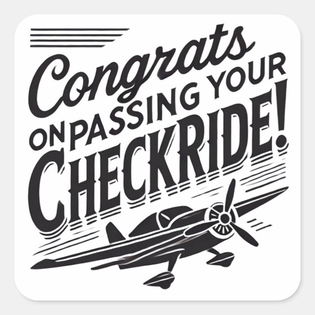 Pegatina Cuadrada ¡Felicidades por pasar tu chequera! (Anverso)