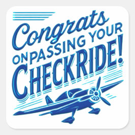 Pegatina Cuadrada ¡Felicidades por pasar tu chequera!