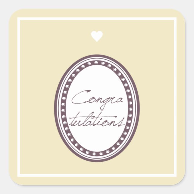 Pegatina Cuadrada Felicitaciones (Anverso)