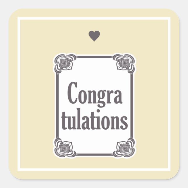Pegatina Cuadrada Felicitaciones (Anverso)