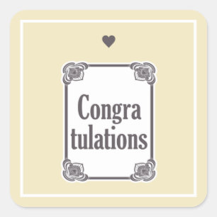 Pegatina Cuadrada Felicitaciones