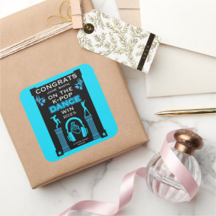 Pegatina Cuadrada Felicitaciones al ganador de la competencia de dan