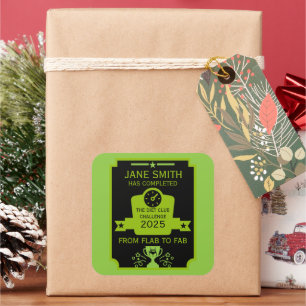 Pegatina Cuadrada Felicitaciones por pérdida de peso