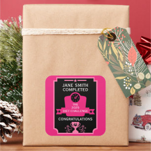 Pegatina Cuadrada Felicitaciones por pérdida de peso