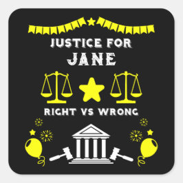 Pegatina Cuadrada Felicitaciones veredicto del tribunal