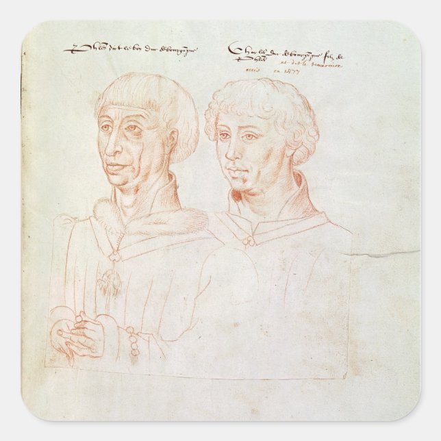 Pegatina Cuadrada Felipe III de la Buena (Anverso)