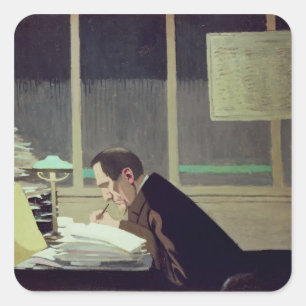 Pegatina Cuadrada Felix Feneon en la "revista Blanche del La", 1896