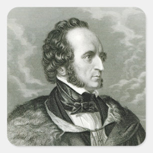 Pegatina Cuadrada Felix Mendelssohn 2