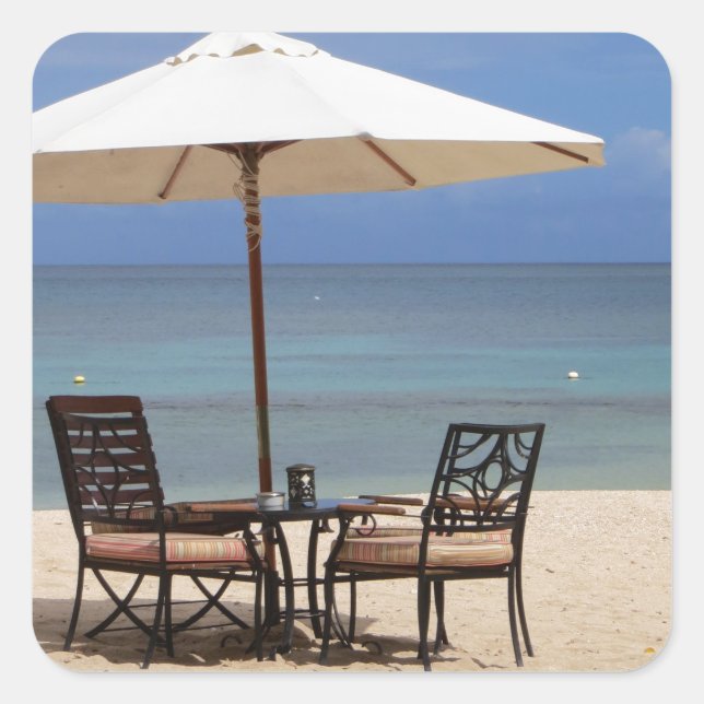 Pegatina Cuadrada Feliz (Anverso)