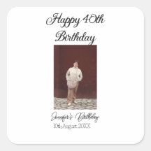 Feliz 40 cumpleaños foto simple moderno mínimo