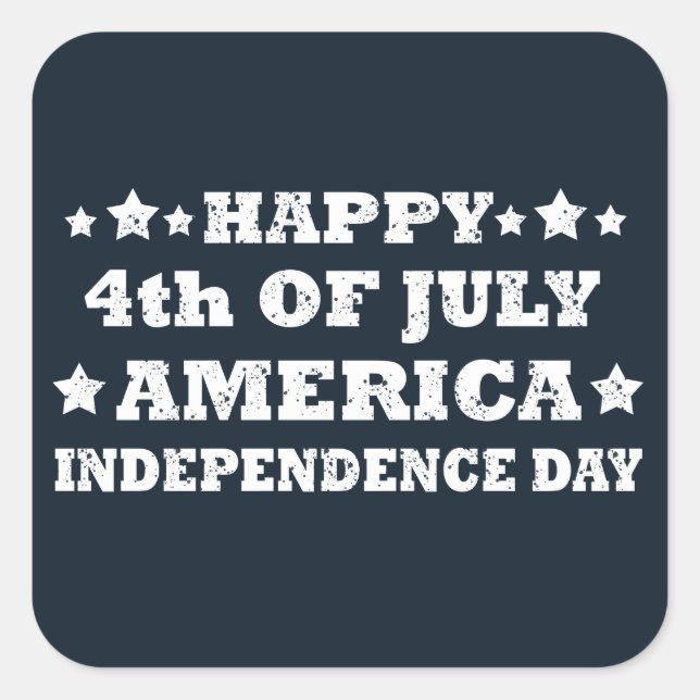 Pegatina Cuadrada Feliz 4 de julio de América (Anverso)