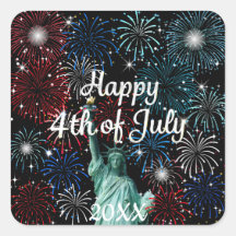 Feliz 4 de julio de fuegos artificiales