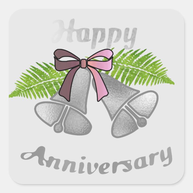 Pegatina Cuadrada Feliz Aniversario : (Anverso)