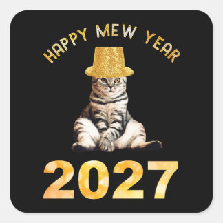 Pegatina Cuadrada Feliz año Mew 2027