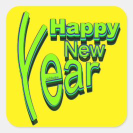 PEGATINA CUADRADA FELIZ AÑO NUEVO