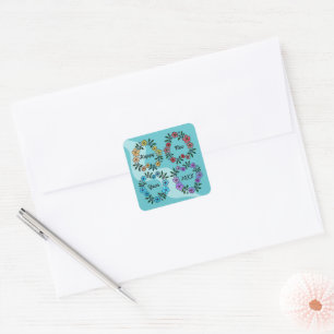 PEGATINA CUADRADA FELIZ AÑO NUEVO 20XX PERSONALIZADO Y LUMINOSAS DE