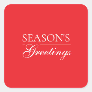 Pegatina Cuadrada Feliz Año Nuevo Feliz Navidad Tarjeta de Temporada