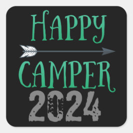 Pegatina Cuadrada Feliz Camper