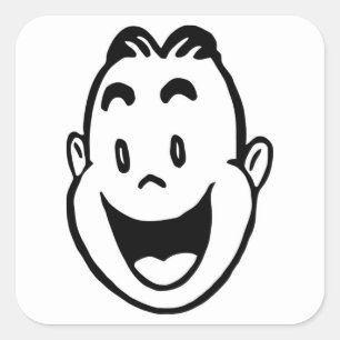 PEGATINA CUADRADA FELIZ CARA