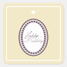Pegatina Cuadrada Feliz cumpleaños