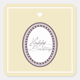 Pegatina Cuadrada Feliz cumpleaños
